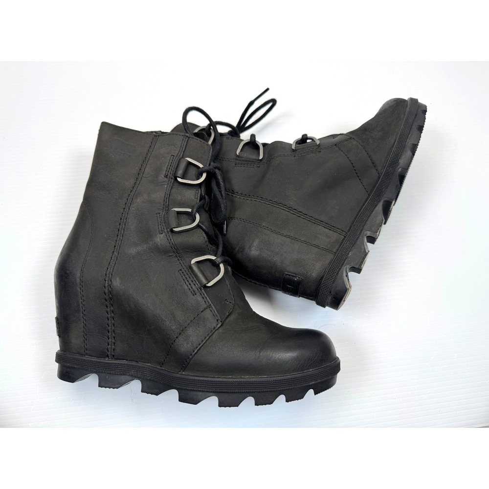 Sorel Joan of‎ Arctic Wedge II Waterproof Boots Women 6.5 Lace Up Leather Ankle